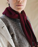Merino Triangle Scarf – Burgundy Knitwear The Tartan Blanket Co