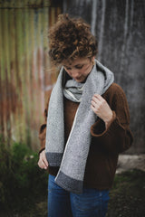 Grey Hopsack Scarf Knitwear Orkney Cloth