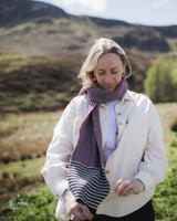 Currant Striped Scarf Accessories Rove Knitwear