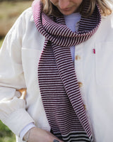 Currant Striped Scarf Accessories Rove Knitwear