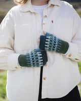 Harbour Fingerless Mittens – Pine & North Sea Knitwear Hilary Grant