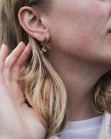 Brass Seaweed Wrack Studs Jewellery Kelpi Studio