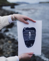 Paddle Lino Print Artwork Prints by the Bay
