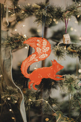 Squirrel Screenprinted Wooden Decoration Homeware Folded Forest