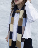 Chequerboard Scarf - Navy Accessories Rove Knitwear