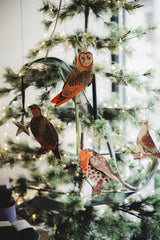 Winter Birds Paper Tree Decorations Set of 4 Seasonal / Occasion East End Press