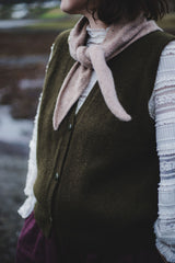 Button Up Vest – Olive Knitwear Rove Knitwear