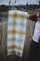 Meadow Check Wool Throw - Yellow Homeware Tweedmill