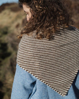 Triangle Shawl Scarf – Cedar Brown Stripe Knitwear Rove Knitwear