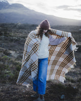 Hex Check English Mustard Throw Soft Furnishings Tweedmill