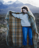 Cottage Check Wool Throw - Mustard Homeware Tweedmill