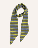 Merino Wool Neck Tie in Green Stripe Knitwear The Tartan Blanket Co