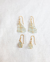 Skye Sea Glass Wire Earrings – Gold Jewellery Rois Seaglass