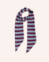 Merino Wool Neck Tie in Burgundy Stripe Knitwear The Tartan Blanket Co