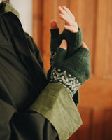 Green Fingerless Mittens Knitwear Alan Santry
