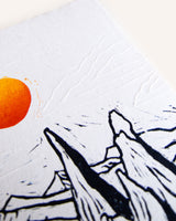 'Old Man of Storr' Lino Print Art Ludovica Perosin