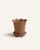 Frilly Terracotta Plant Pot & Saucer Homeware Paige Mitchell