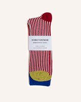 Merino Wool Socks – Red/Cream Accessories Scarlet Knitwear