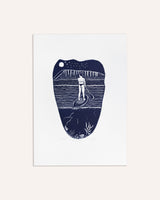 Paddle Lino Print Artwork Prints by the Bay