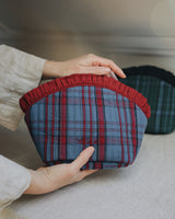 Cotton Wash Bag – Navy Tartan Beauty & Wellness The Tartan Blanket Co