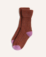 Ankle Socks Lambswool & Silk – Rust 4-7 Catherine Tough
