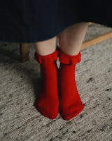 Merino Frilly Socks – Red Knitwear The Tartan Blanket Co