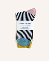 Merino Wool Socks – Black/White 4-7 Accessories Scarlet Knitwear