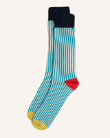 Merino Wool Socks – Blue/Cream 6-11 Knitwear Scarlet Knitwear