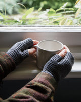 Blue Denim Lambswool Wrist Warmers Accessories Island Nation