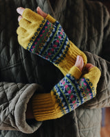 Land Fingerless Gloves - Yellow Accessories Scarlet Knitwear