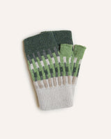 Harbour Fingerless Mittens Oat, Field Green & Pine Knitwear Hilary Grant