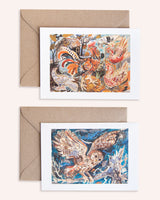 Tawny Owl +  Remembered Farm Notecard Pack Cards Art Angels