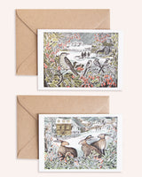 Holly Hedge + We Three Hares Notecard Pack Seasonal / Occasion Art Angels