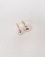 Tulip & Cherry Charm Hoops