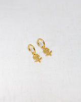 Pansy Flower Gold Charm Earrings Jewellery Roake
