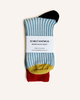 Merino Wool Socks - Blue/White 4-7 Accessories Scarlet Knitwear