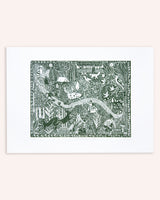 Off The Beaten Track Lino Print Art Prints by the Bay