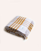 Hex Check English Mustard Throw Soft Furnishings Tweedmill