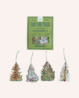 Forest Paper Christmas Tree Decorations Set of 4 Homeware East End Press