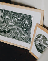 Off The Beaten Track Lino Print Art Prints by the Bay