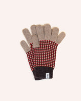 Unisex Lambswool Gloves – Red & Brown Check Knitwear Rove Knitwear