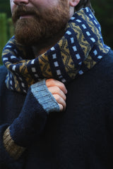 Isle Line Circle Scarf – Navy Accessories Rove Knitwear