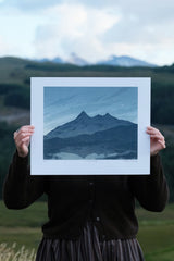 Crescent Ridge Lino Print Art Hannah Farthing