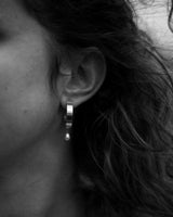 Inverse Pearl Hoops - Silver Jewellery Olivia Taylor