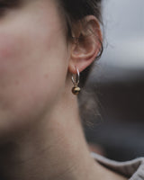 Emily Brass Bobble Silver Hoop Earrings Jewellery Roake