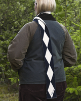 Merino Wool Skinny Scarf – Black Harlequin Knitwear Tbco