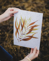 Giant Kelp Print on Seaweed Paper A4 Artwork Kelpi Studio