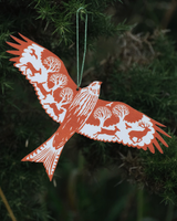 Red Kite Screenprinted Wooden Decoration