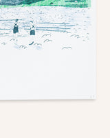 Skye Swimmers Risograph Print Art Louise Smurthwaite