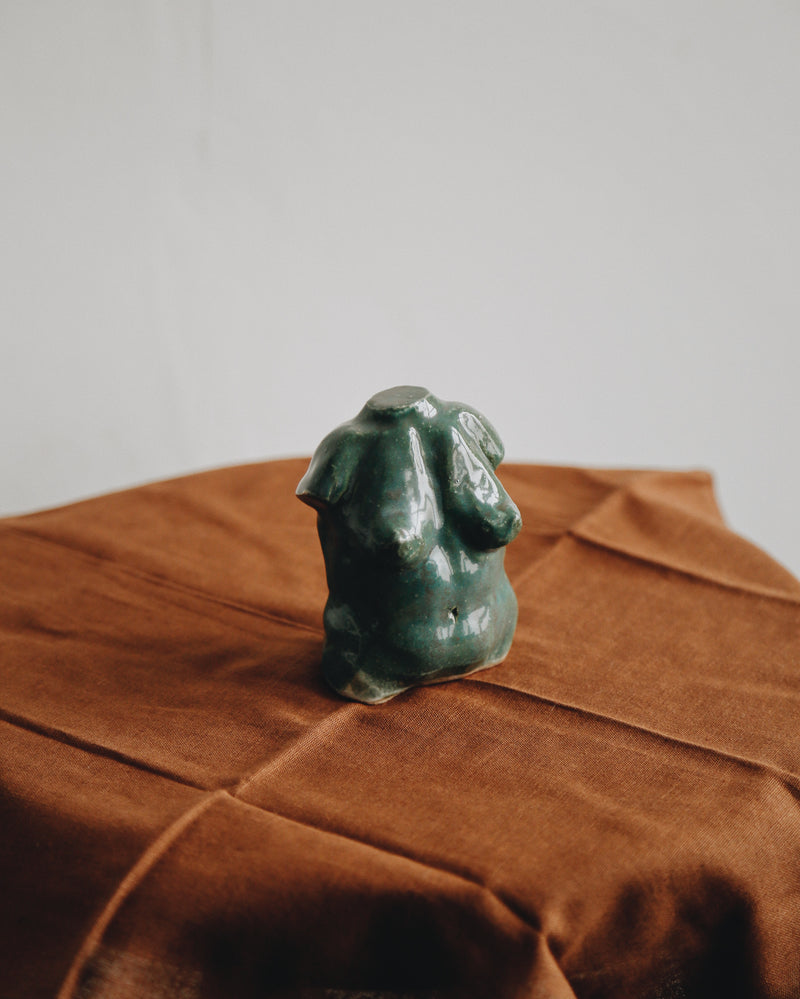 Clay Bust Sculpture - Green